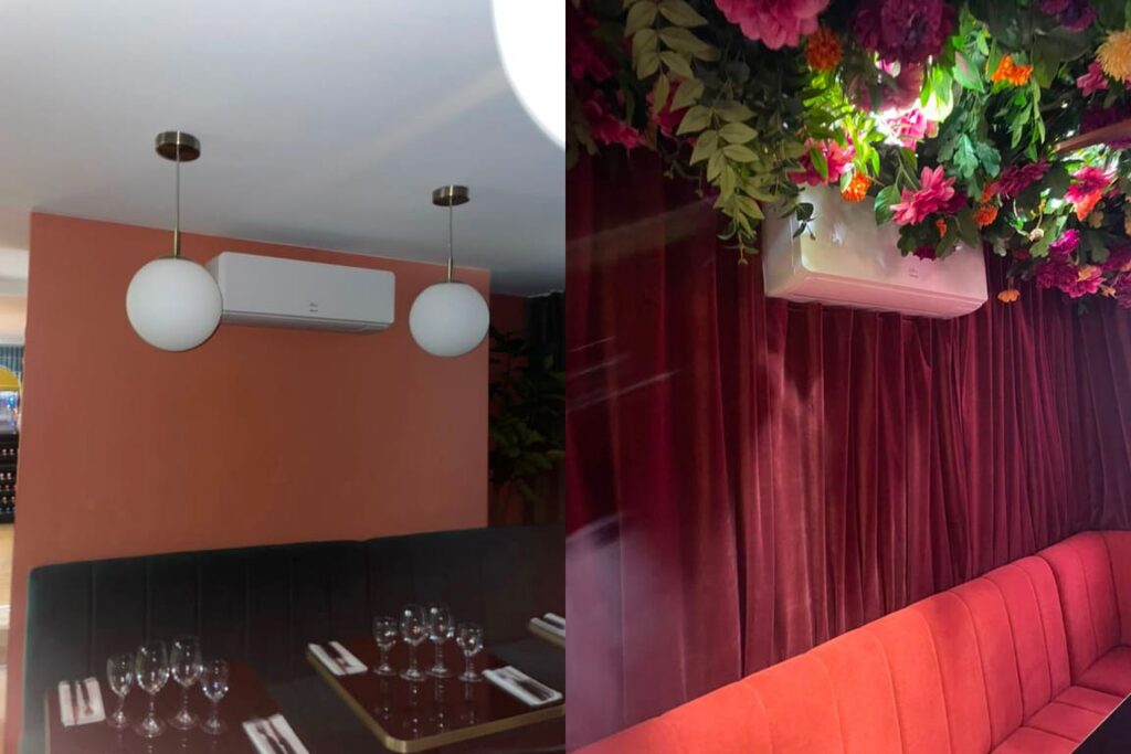 aperçu des différentes climatisations installées dans le restaurant